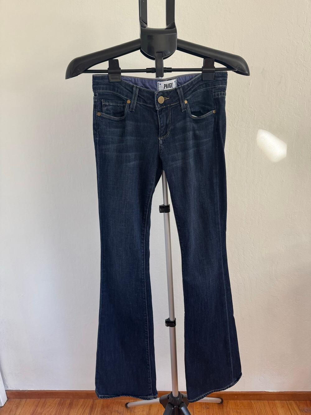 PAIGE Laurel Canyon Petite Women's Dark Wash Low Rise Bootcut Jeans - 25